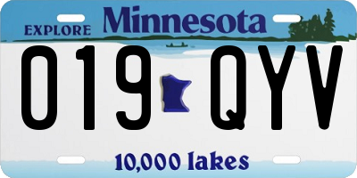 MN license plate 019QYV