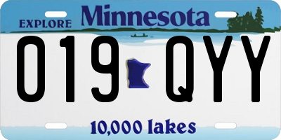MN license plate 019QYY