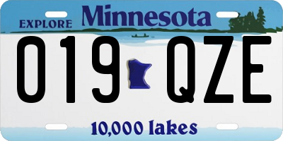 MN license plate 019QZE