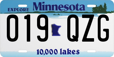 MN license plate 019QZG