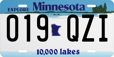 MN license plate 019QZI