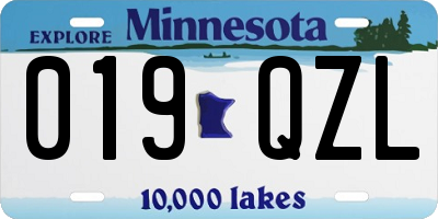 MN license plate 019QZL