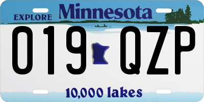 MN license plate 019QZP