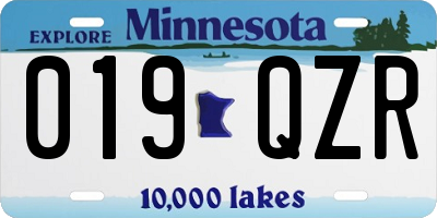 MN license plate 019QZR