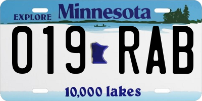 MN license plate 019RAB