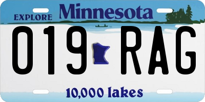 MN license plate 019RAG