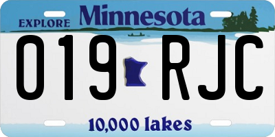MN license plate 019RJC