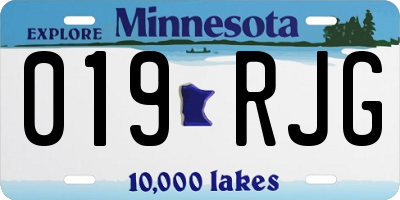 MN license plate 019RJG