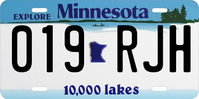 MN license plate 019RJH