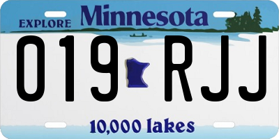 MN license plate 019RJJ