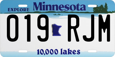 MN license plate 019RJM