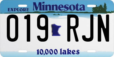 MN license plate 019RJN