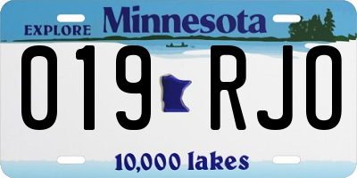 MN license plate 019RJO