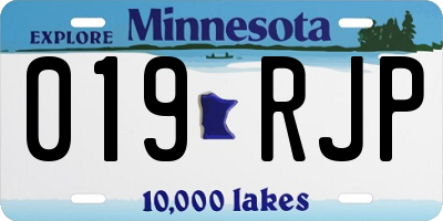 MN license plate 019RJP