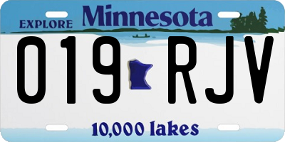 MN license plate 019RJV