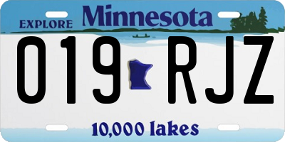 MN license plate 019RJZ