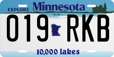 MN license plate 019RKB
