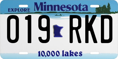 MN license plate 019RKD