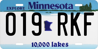 MN license plate 019RKF