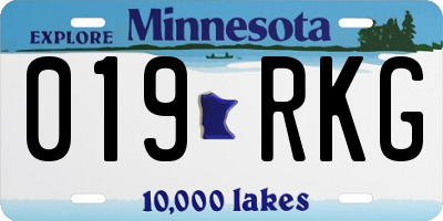 MN license plate 019RKG