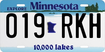 MN license plate 019RKH