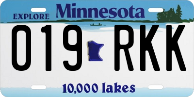 MN license plate 019RKK