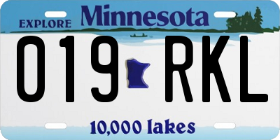 MN license plate 019RKL