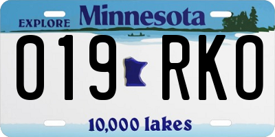 MN license plate 019RKO