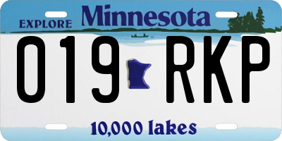 MN license plate 019RKP
