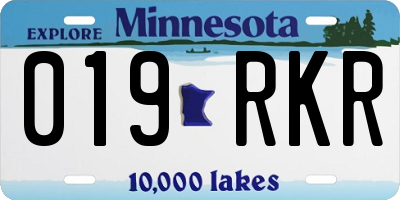 MN license plate 019RKR
