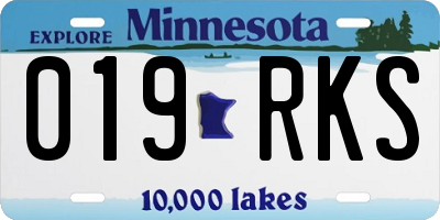 MN license plate 019RKS