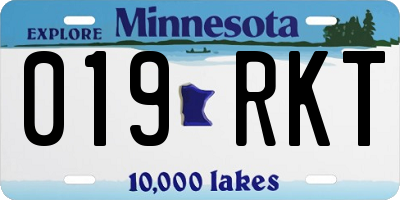 MN license plate 019RKT