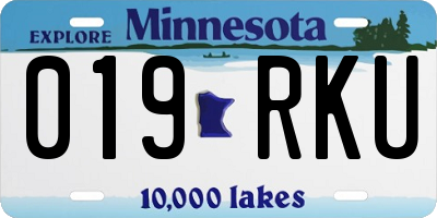 MN license plate 019RKU