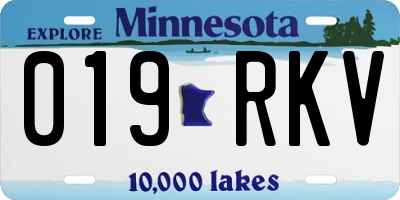 MN license plate 019RKV