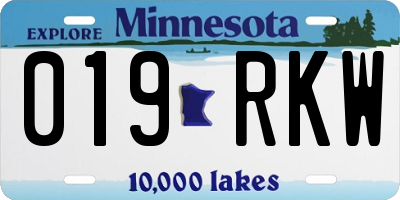 MN license plate 019RKW
