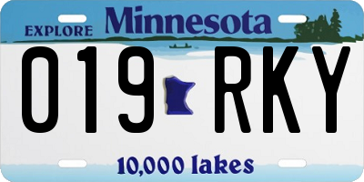 MN license plate 019RKY