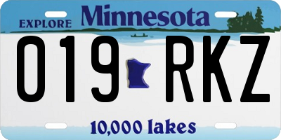 MN license plate 019RKZ