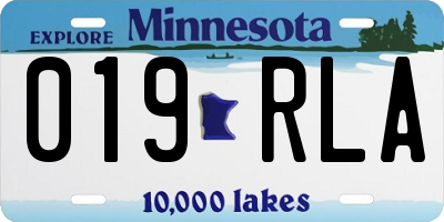 MN license plate 019RLA