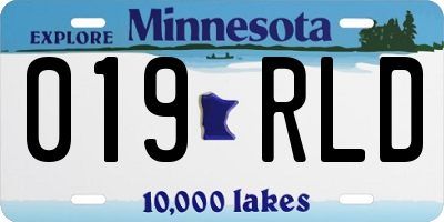 MN license plate 019RLD
