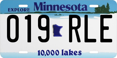 MN license plate 019RLE