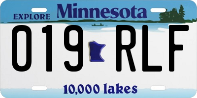 MN license plate 019RLF