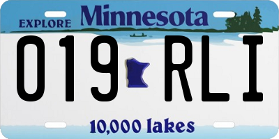 MN license plate 019RLI