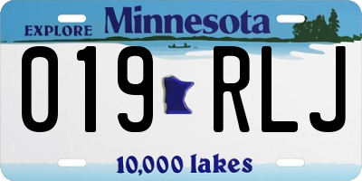 MN license plate 019RLJ