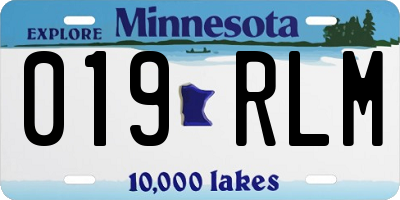 MN license plate 019RLM