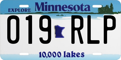 MN license plate 019RLP