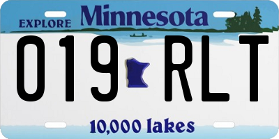 MN license plate 019RLT