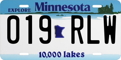 MN license plate 019RLW