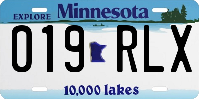 MN license plate 019RLX
