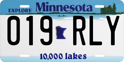 MN license plate 019RLY
