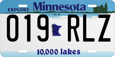 MN license plate 019RLZ